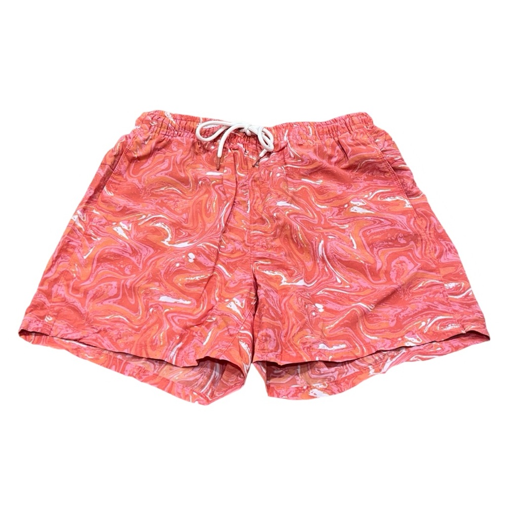 Eddie Bauer Marble Swirl Pink & White Board Shorts | Size Small